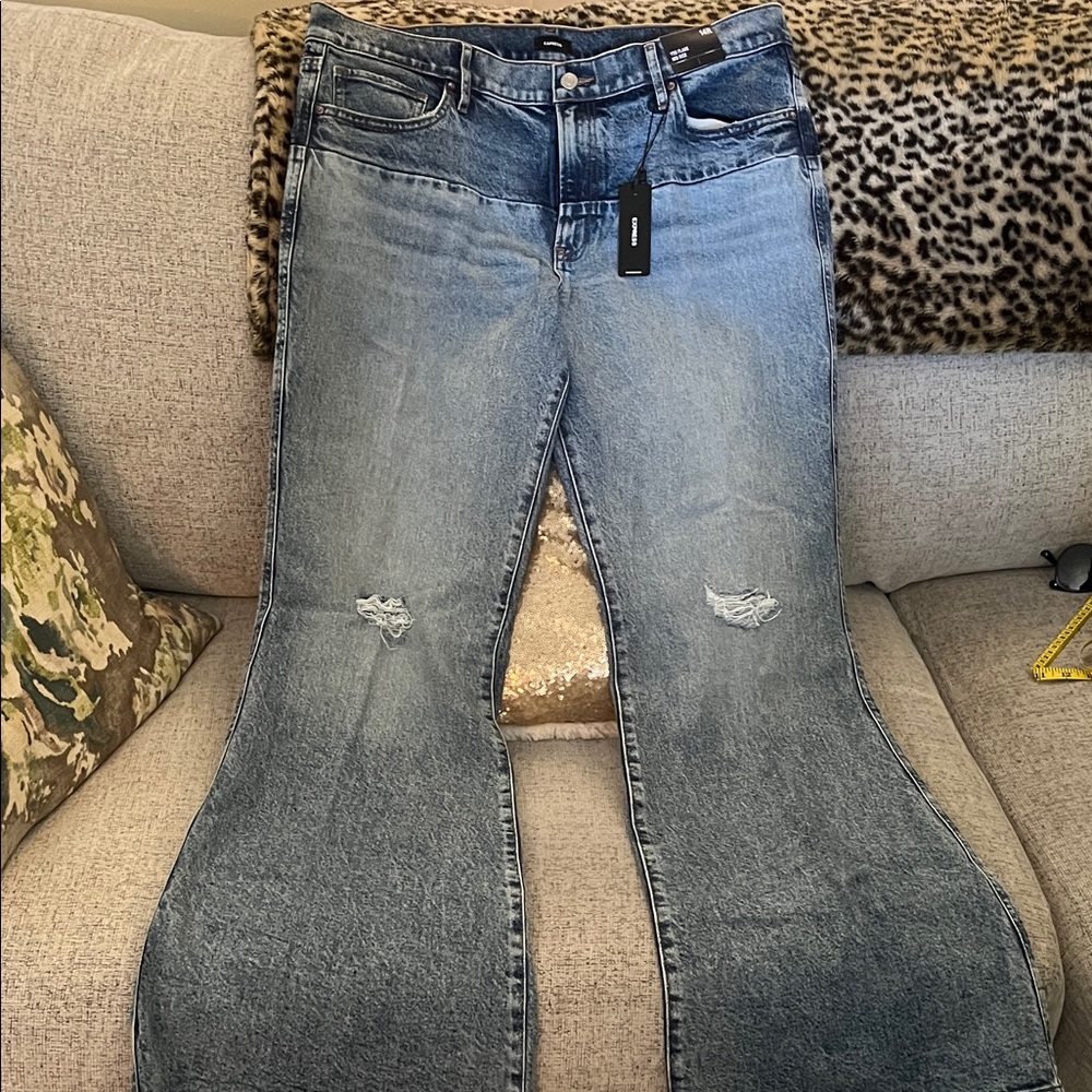NWT Express Light Blue Flare Jeans